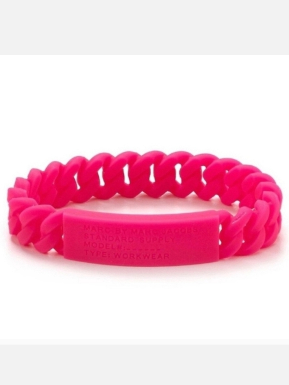 Marc by Marc Jacobs Neon Pink Silicone Link Bracelet